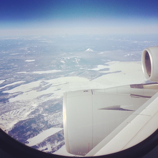 View from the bathroom somewhere over WA or BC iirc #A380