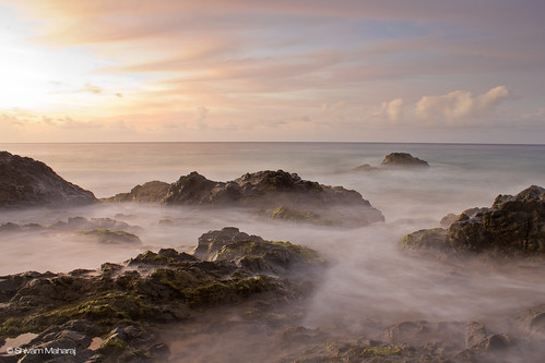blue sunset haven beach water stone canon evening rocks long exposure tobago t2i