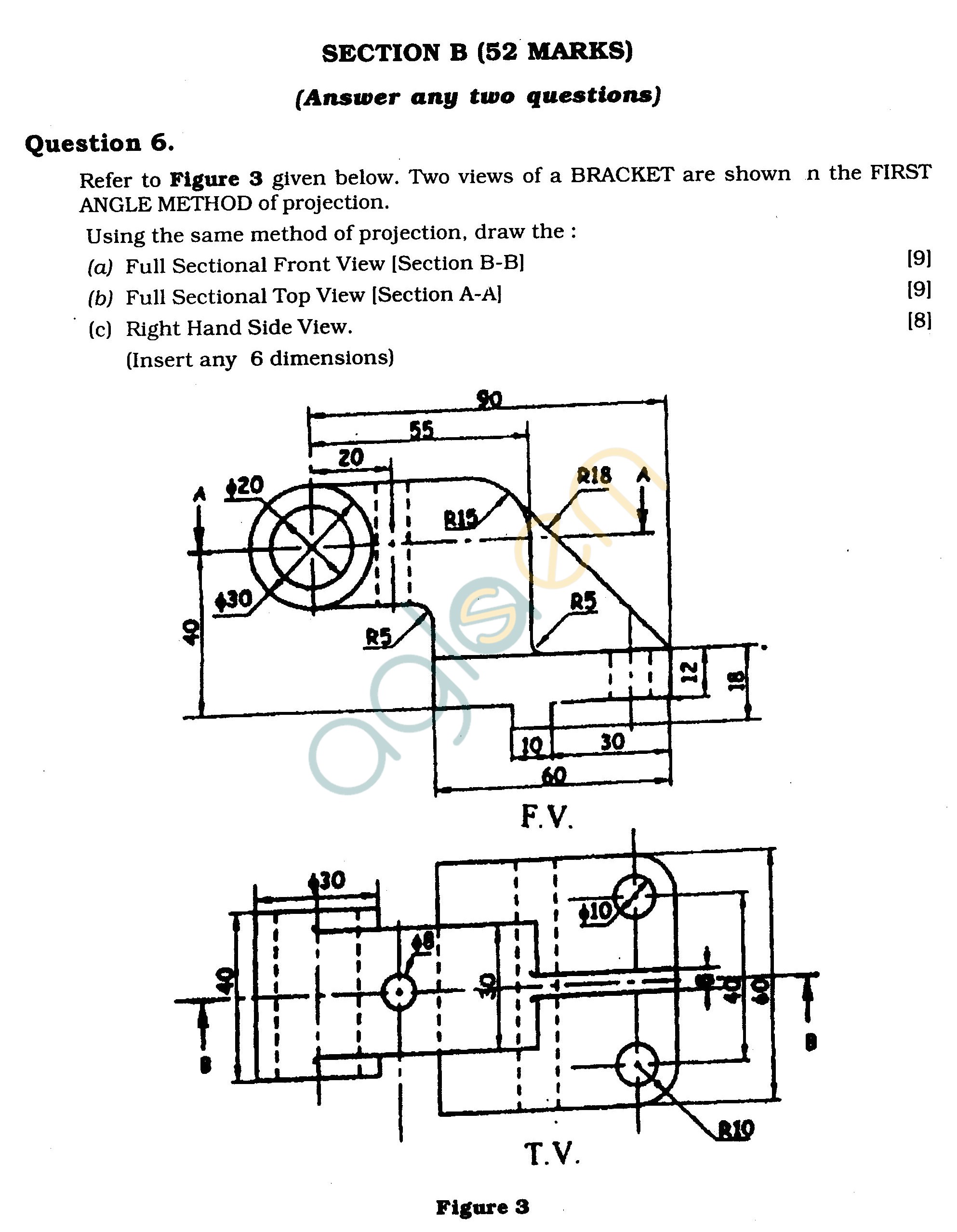 ICSE Class X Exam Question Papers 2011 Technical Drawing Applications