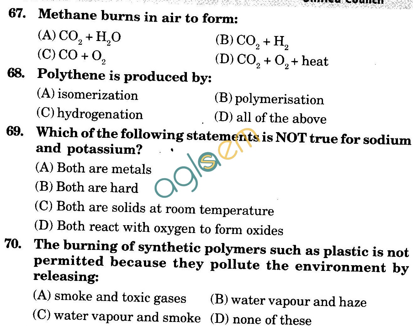 NSTSE 2009 Class VIII Question Paper with Answers - Chemistry
