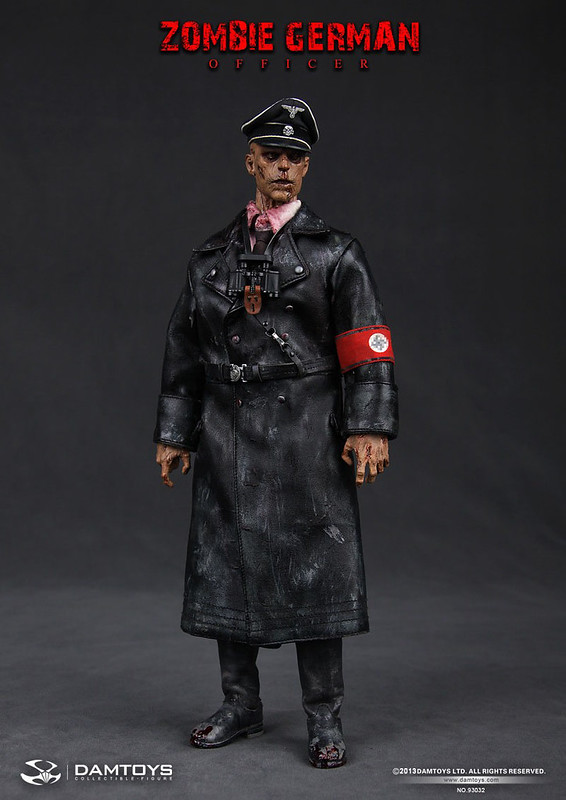Dam toys 1/6 scale WWII Zombie German Officer black wool breech for 12" figure
