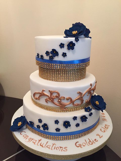 Navi and gold beauty by Raman Sidhu of Sidhu's Bakes & Cakes - Grays