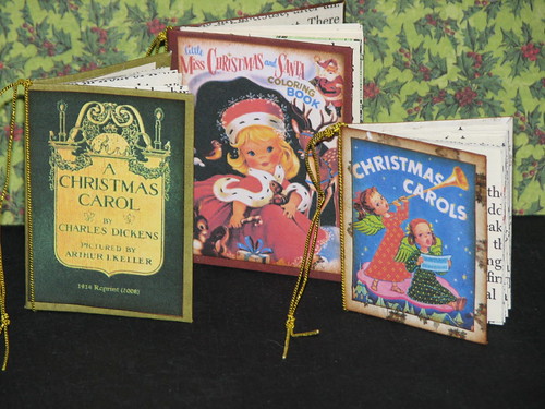 Ink Stains: 25 Ideas for the Holidays - #6 - Mini Christmas Book Ornaments