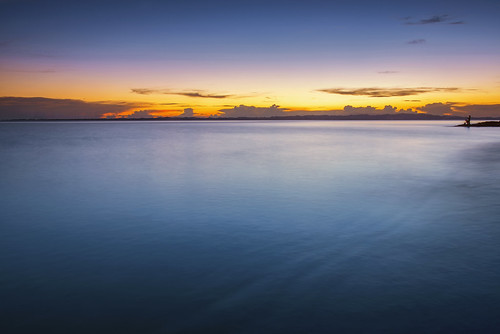 ocean blue sunset sea sky beach golden peace wave