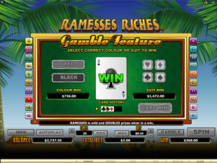 Ramesses Riches Gamble Feature