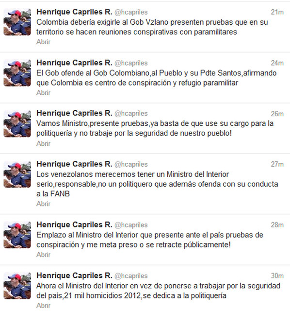 Capriles Twitter