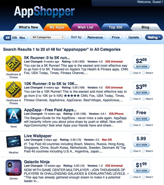 Appshopper Website