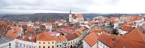 panorama clouds cloudy roofs znojmo