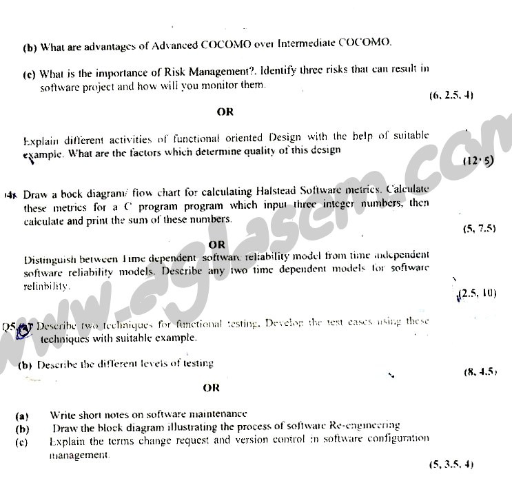 GGSIPU Question Papers Fourth Semester – end Term 2009 – ETCS-202