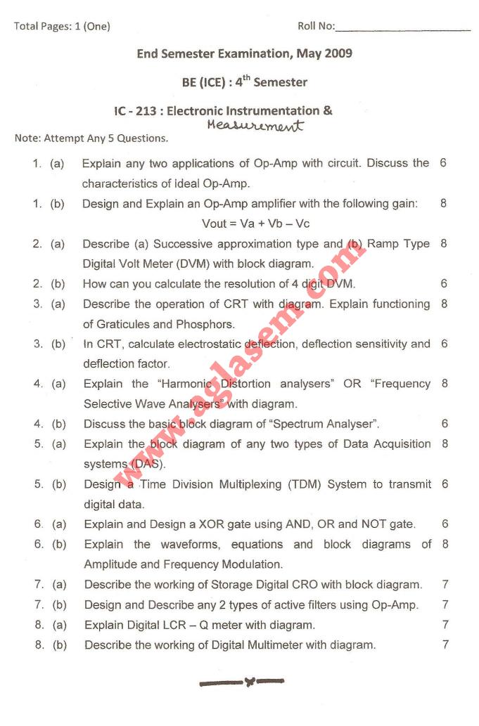NSIT: Question Papers 2009 – 4 Semester - End Sem - IC-213