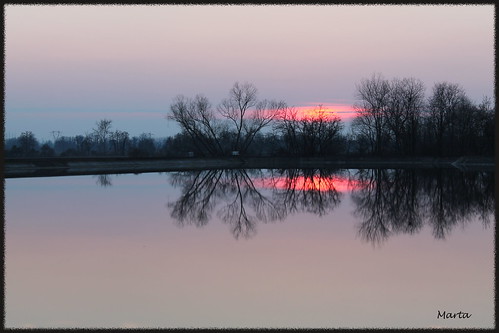 sunset reflection canon landscape lago tramonto campagna riflesso 1100d
