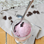 Pink Stracciatella - or Hibiscus Flower Ice cream bit chocolate bits