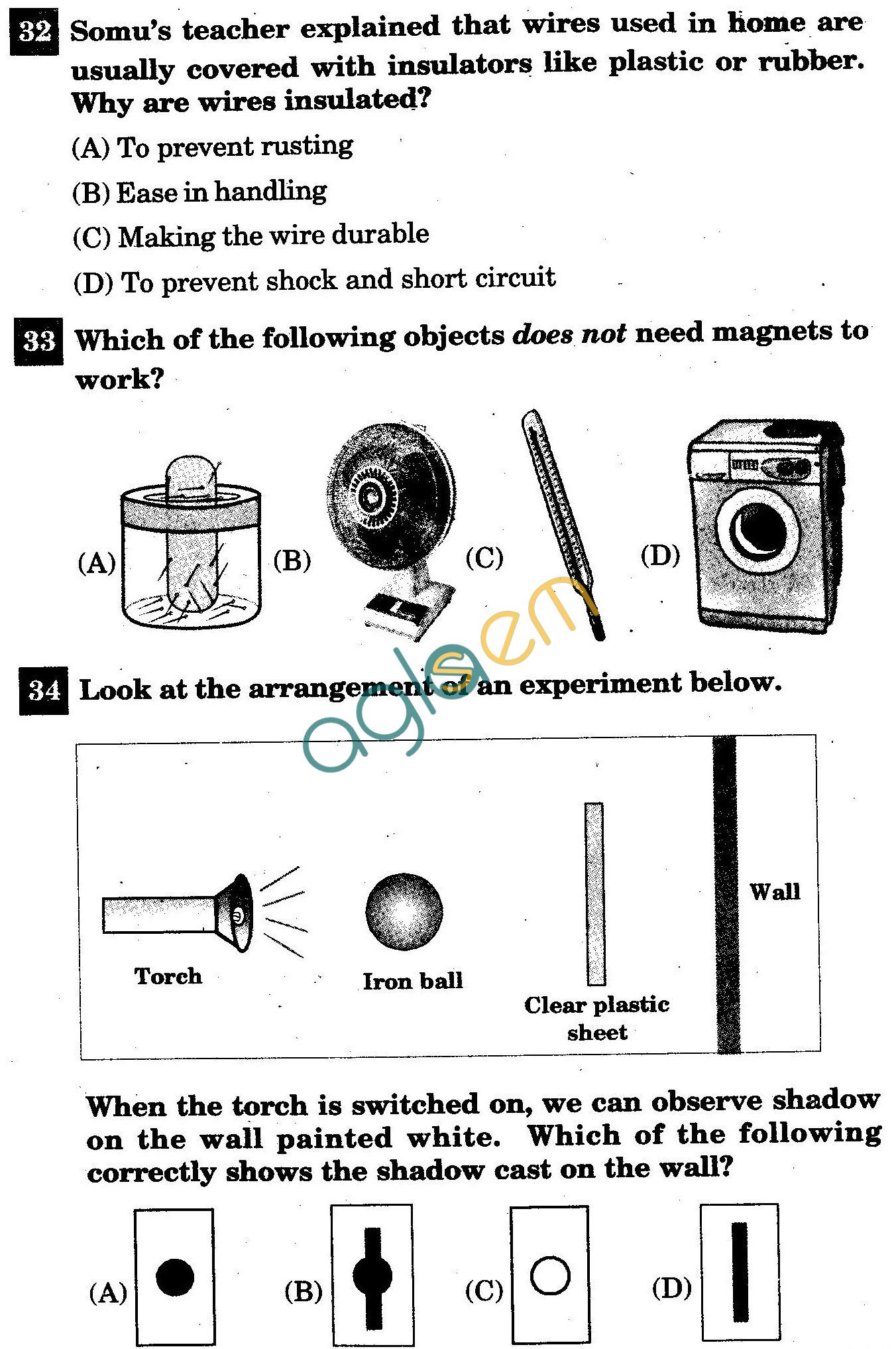 NSTSE 2011: Class VI Question Paper with Answers - Physics