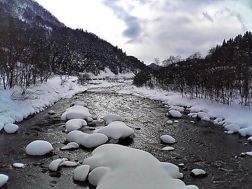 snow japan river 雪 長野 川 小谷