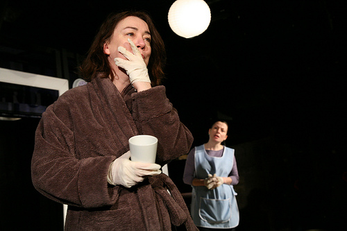 Cara Kelly with Claire Knight in Lesley Hart's 3 Seconds at the Traverse in A Play, A Pie and A Pint