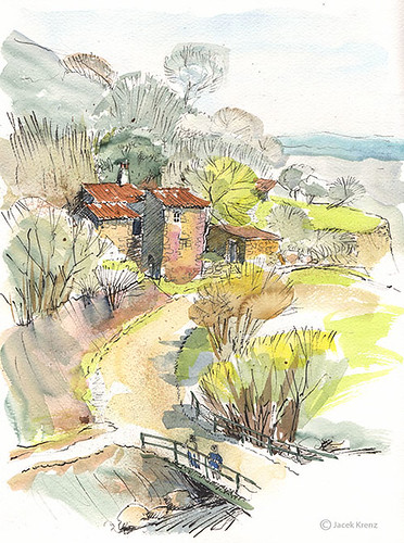 watercolor landscape sketch watercolour