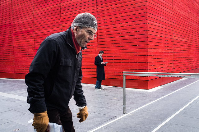 Red Color in Street Photography - Southbank, London, UK