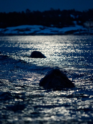 winter moon nature water landscapes sweden stockholm bluehour archipelago