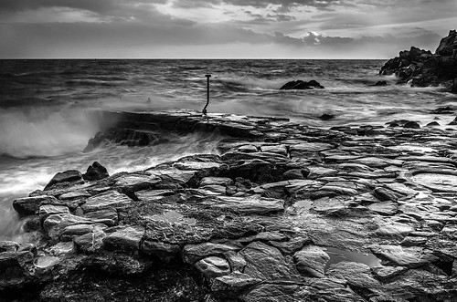 ocean sunset sea water clouds coast pier skåne rocks sweden stones mygearandme