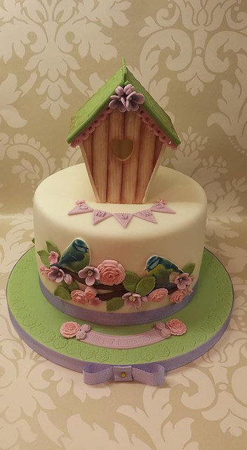 Vintage Birdhouse Cake by Beverley Fellows of Bake-a-cake