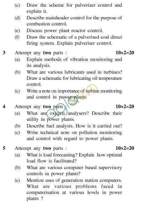 UPTU B.Tech Question Papers - IC-021-Power Plant Instrumentation