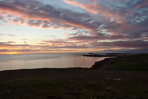 sun sunset shore sea clouds water calmness longexposure landscape iceland húsavík coast