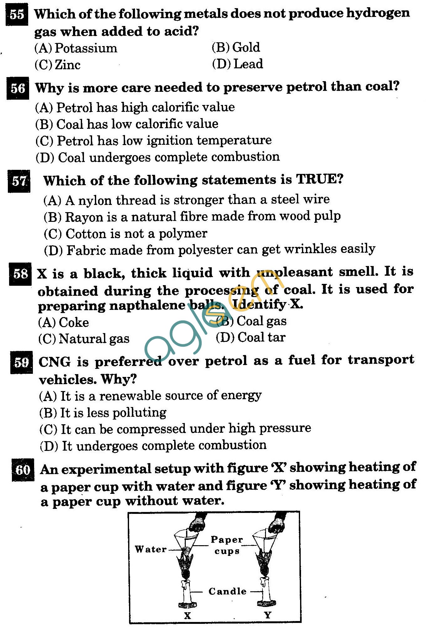 NSTSE 2011 Class VIII Question Paper with Answers - Chemistry