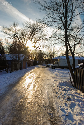 houses winter sunset ontario cold london ice wet alley backyard afternoon matthew archive wideangle 2008 slippery neighbourhood onthisday trevithick matthewtrevithick mtphotography