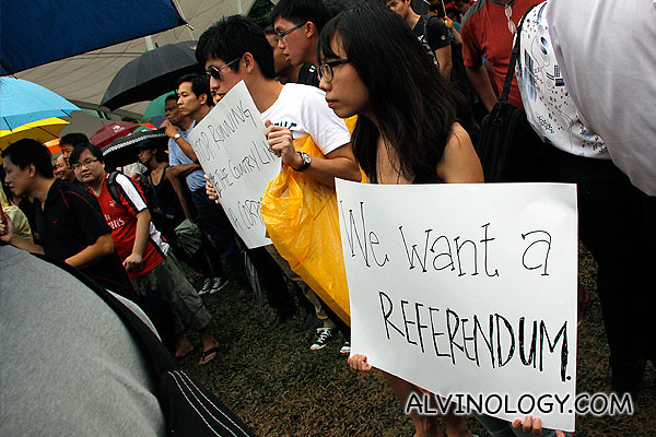 Young Singaporean protestors 