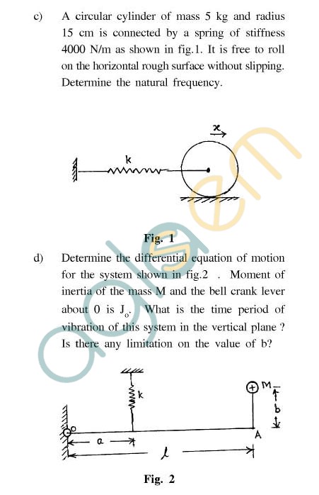 UPTU: B.Tech Question Papers - ME-021 - Mechanical Vibration