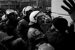Riot police vs pensioners - Thessaloniki, Greece