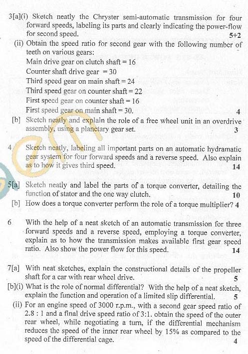DTU: Question Papers 2012 - 6 Semester - End Sem - AE-315