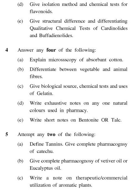UPTU B.Pharm Question Papers PH-243 - Pharmacognosy-II