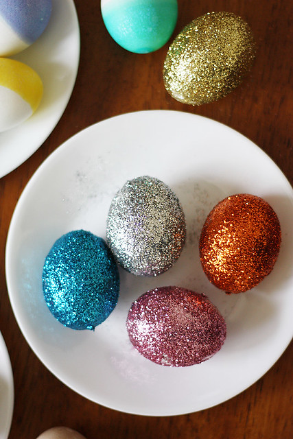 glitter easter eggs