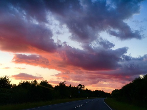 summer clouds jutland landscape sunset distances ruote danimarca danmark denmark tonder southern