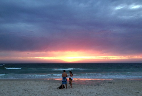 sunset sea sky beach clouds sand couple henley theen iphone4s scavchal
