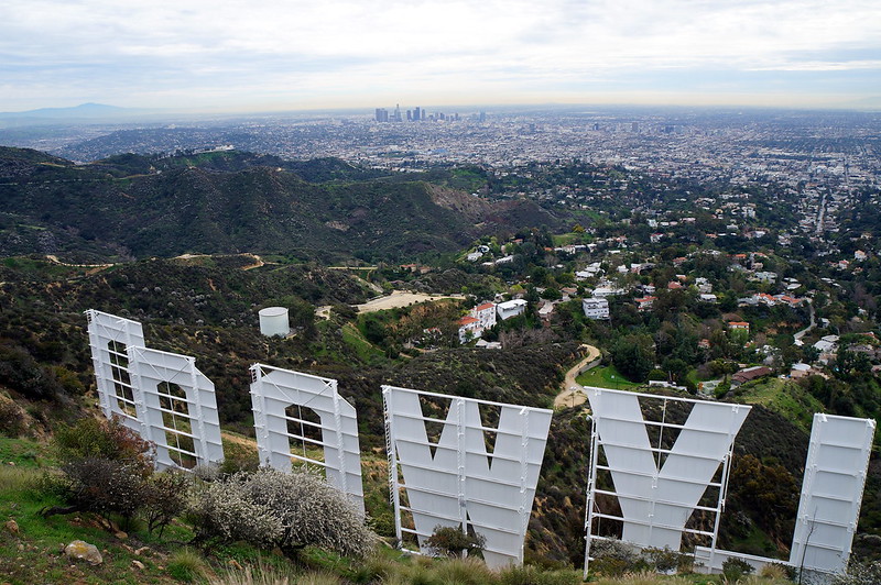 The Hollywood Sign from the top of Mt. Lee