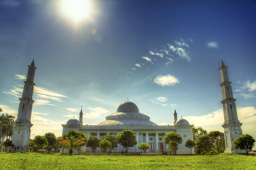 travel blue sky cloud hot green field architecture landscape day details mosque processing editing simple tone hdr