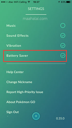 Pokemon go save battery