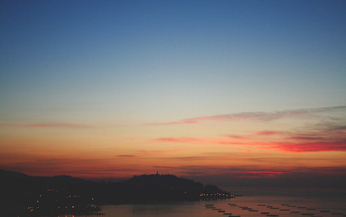 ocean city winter sunset sky night port puerto atardecer noche atlantic galicia galiza vigo atlántico riasbaixas astilleros onfire océano ría bateas aguía