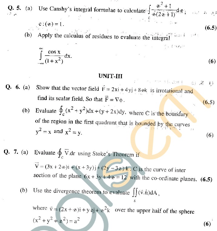 GGSIPU Question Papers Second Semester  end Term 2011  ETMA -102