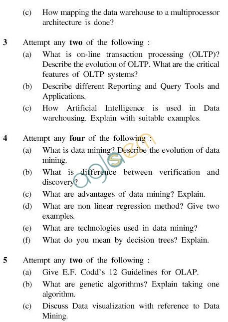 UPTU B.Tech Question Papers - CS-031-Data Mining & Warehousing