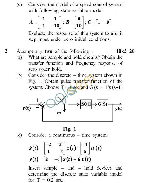 UPTU B.Tech Question Papers - EE-803-Modern Control System