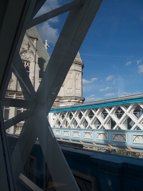 North tower from the west walkway, Tower Bridge