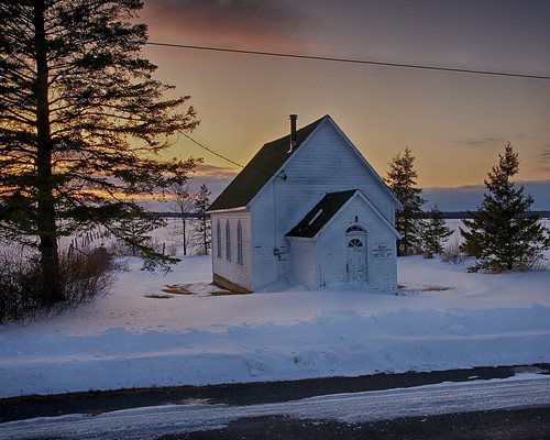 winter sunset snow ontario cold church rural decay snowdrift creative knox 4x5 presbyterian woodframe hdr2 niksoftware lairdtownship barriver hdrefex 697architecturegovernmentroad