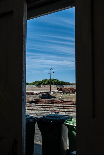 door old blue newzealand sky art landscape rust rail historic frame otago oamaru steampunkhq