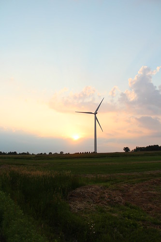 sunset ny night windmills bliss