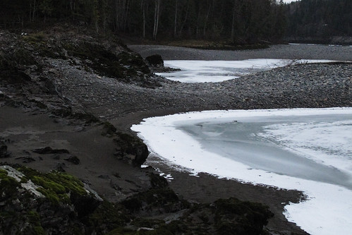 winter canada ice rock river landscape moss bc skeenariver