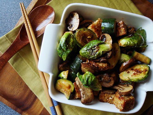 Tempeh Brussel Sprouts Stirfry