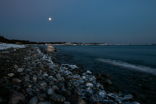 winter moon nature water landscapes sweden stockholm bluehour archipelago